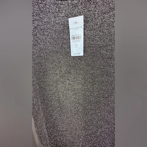 Ann Taylor Gray Shimmer Blouse with Rounded Neckline - Picture 2 of 5